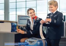 Gắn thẻ hành lý khi làm thủ tục với Aeroflot